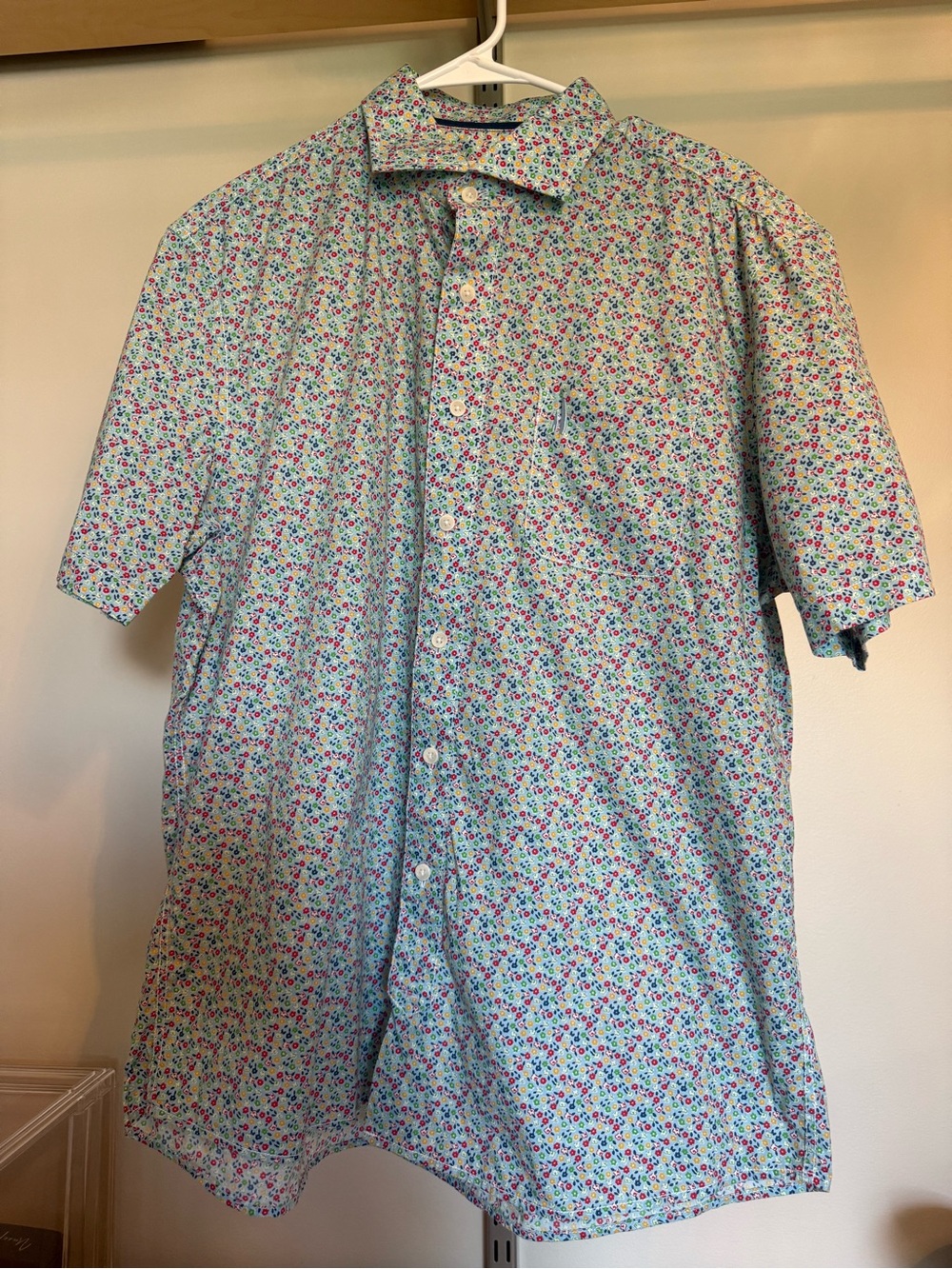 Johnnie O Short Sleeve Floral Button-Up Shirt Size L